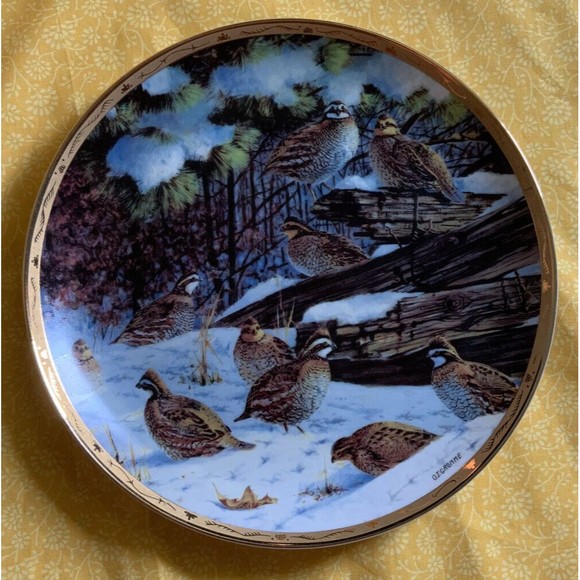 BOBWHITES Plate -The Game Birds of Owen J. Gromme, Danbury Mint Limited Edition - Picture 2 of 3